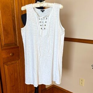 Talbots White Lace-Up Swim Coverup